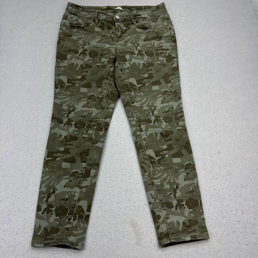 Tommy Bahama Camo Canyon Ankle Jeans Women's 10 28X26.5 Tea Leaf Green Stretch